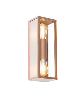 Vonkajšie nástenné svietidlá Priemyselná nástenná lampa hrdzavohnedá 38 cm 2-žiarovková IP44 - Charlois