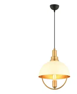 Svietidlá  Luster na lane MONZA 1xE27/40W/230V pr. 30 cm krémová/zlatá 518LMS1125