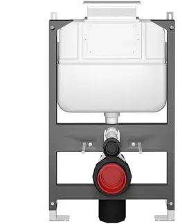 Záchody CERANO - Závesné WC s bidetom Basic/Cronus Standard - biela lesklá - WC tlačidlo Maxio/Biela - ovládanie zhora - predstenová inštalácia - 59,3x38,4 CER-8050BD86435