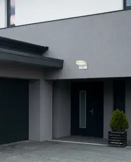 Záhradné lampy Rabalux 77120 vonkajšie nástenné LED svietidlo so senzorom Batida, biela