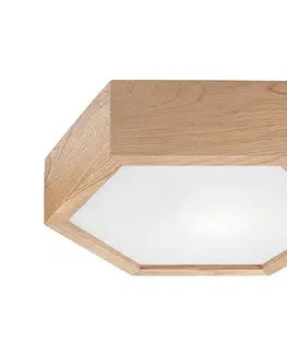 Svietidlá  Stropné svietidlo OAK HEX 1xE27/60W/230V pr. 32 cm dub LD-PD 5.1 oak