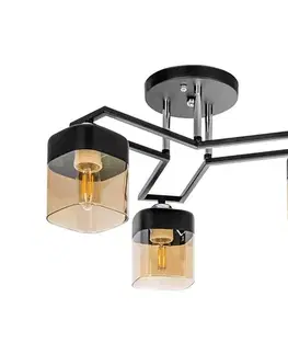 Svietidlá  Luster na tyči 3xE27/60W/230V M225B/3 CR+BK+BR