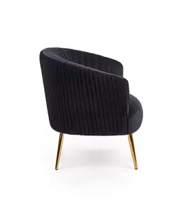 Kreslá HALMAR Crown kreslo čierna / zlatá