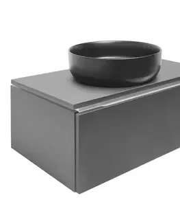 Kúpeľňový nábytok Kúpeľňová skrinka s doskou SAT Feel 80x30x46 cm antracit mat SATFEEL80ANTD SATFEEL80ANTD