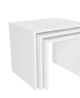 Konferenčné stolíky Odkladací stolík Zariel White, 3 ks