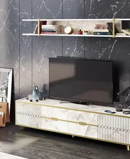Obývacie steny TV skrinka / Obývacia stena Frida - White