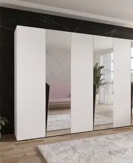 Šatníkové skrine Skriňa Piano 2-300 (3x100) biela/čierna