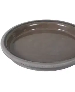 Záhrada Podmiska pod kvetináč DISKO keramická čadičový melír d32cm