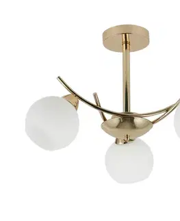 Svietidlá Závesná lampa AMOS Gold 3x40W E27 biele tienidlo