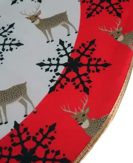 Vianočné dekorácie KONDELA Filomena podložka pod vianočný stromček 80 cm červená / biela