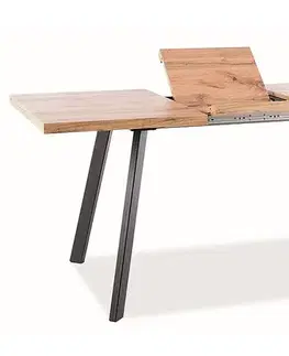 Jedálenské stoly RICK rozkladací jedálenský stôl, dub Artisan / čierna