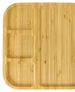 Podnosy a tácky MAKRO - Podnos delený štvorec 24,5x1,5cm, bambus