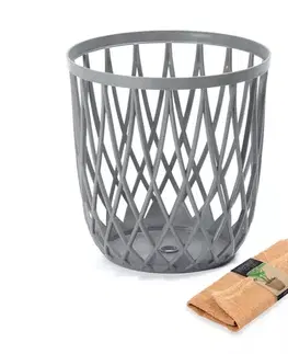 Úložné boxy NABBI IKUB35J plastový univerzálny kôš s jutovou tkaninou 35 l sivý kameň
