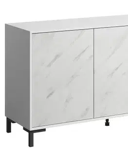 Komody CAMA MEBLE Marmo 150 3D trojdverová komoda biela