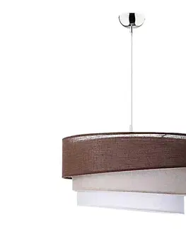 Svietidlá  - Luster na lanku TRIO 1xE27/40W/230V pr. 45 cm hnedá/béžová/biela 7033