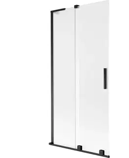 Sprchové dvere MEXEN/S - Velar L dvojkrídlová posuvná vaňová zástena 95 x 150, dekor, čierna 896-095-003-31-70