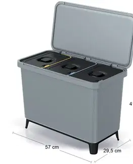 Odpadkové koše NABBI NKS45W3 odpadkový kôš na triedený odpad 30 l svetlosivá