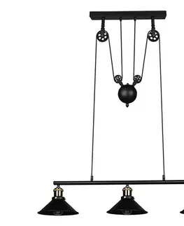 Svietidlá Reality - Luster na lanku POULI 3xE27/40W/230V čierny R30094032