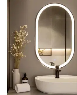 Kúpeľňové zrkadlá BRILAGI-LED kúpeľňové zrkadlo CANZO LED/25W/230V 50x80 cm čierna IP44 CRI 90 stm.+CCT FG-MIR-0010-8050