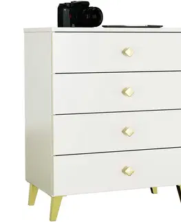 Komody a skrinky MEJBY elegantná komoda K-04, kašmír/zlatá