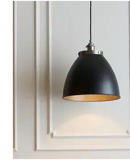 Svietidlá Endon 98749 - Závesné svietidlo na lanku FRANKLIN 1xE27/10W/230V čierna/mosadz 98749