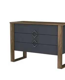 Komody Komoda Bumerang - Walnut, Anthracite