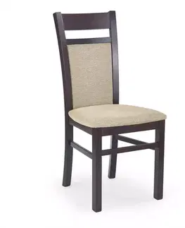 Čalúnené stoličky Stolička Gerard 2 drevo/tkanina tmavý orech/torent beige