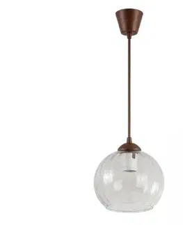 Svietidlá BRILAGI - LED luster na lanku RETRO GLASS 1xE27/60W/230V priemer 25 cm hnedá/číra NSTK7491+TK8611A