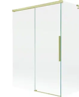 Sprchové dvere MEXEN/S - Rox L vaňová zástena 2-krídlová posuvná 120 + 70 x 150, transparent, zlatá kartáčovaná 8C9L-120-070-55-00