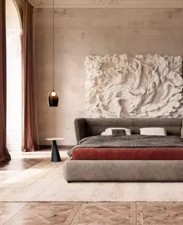 Čalúnené postele DELIFE Čalúnená posteľ Simea 180x200 cm mikrovlákno taupe vintage