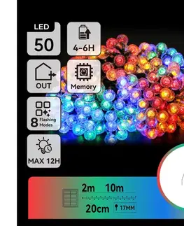 LED osvetlenie  B.V.  - LED Solárna dekoračná reťaz 50xLED/8 funkcií 12m IP65 multicolor B10201JE7