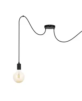 Svietidlá  Luster na lanku MIROS 2xE27/60W/230V pavúk čierna 0061