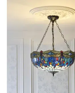 Svietidlá Endon 112250 - Luster na reťazi Tiffany DRAGONFLY 3xE27/60W/230V priemer 50 cm 112250