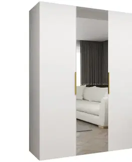 Šatníkové skrine Skriňa Marbella II 150 biela/zlatá