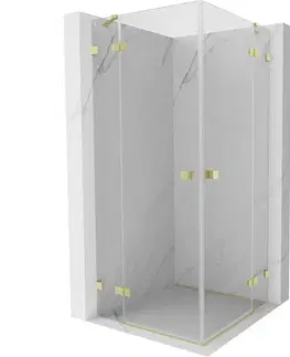 Sprchovacie kúty MEXEN/S - Lunar Duo sprchovací kút dvere krídlové 95 x 95, transparent, zlato kartáčovaná 834-095L-095P-55-00