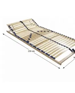 Rošty do postelí KONDELA Twinflex New polohovateľný lamelový rošt 90x200 cm brezové drevo / plast