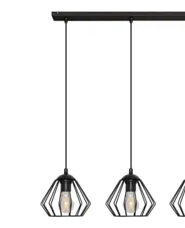 Svietidlá  Luster na lanku AGAT 3xE27/15W/230V W-L 1300/3 BK
