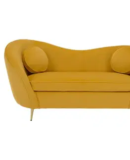 Pohovky a gauče KONDELA Ezio Typ 2 dvojsedačka žltá (Velvet) / zlatá