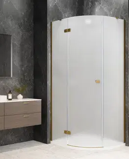 Sprchové dvere POLYSAN - GLOBE GOLD MATT štvrťkruhová sprchová zástena 1000x900, matné sklo, ľavá GB2190MLG