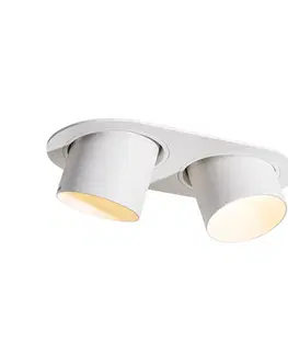 Zapustené svietidlá Okrúhle zapustené bodové svetlo biele GU10 70 mm výkyvné 2-svetlo - Installa
