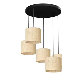 Svietidlá  Luster na lanku RATTAN 5xE27/60W/230V ratan 5283