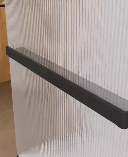 Sprchovacie kúty Mereo Polička k WALK IN do priestoru, 120 cm, čierny ALU CK10621PBD