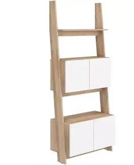 Regály Regál Rack 80-2D sonoma/Biely lesk