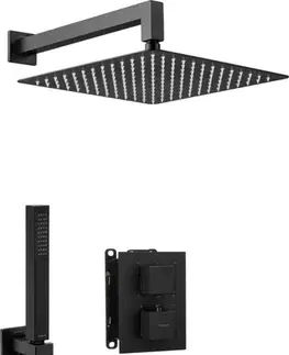 Kúpeľňové batérie DEANTE DEANTE - Therm čierna - Sprchový set pod omietku, s termostatickou BOX BXYZNEAT