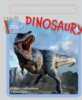 Leporelá, krabičky, puzzle knihy Dinosaury - Knižka s omaľovánkami a skladačkami
