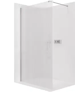 Sprchové dvere CERANO - Sprchová zástena Walk-in Onyx Cube Ľ/P - 8 mm - hranatá vzpera - chróm, ryhované sklo - 90x200 CER-8050BD591