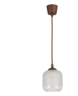 Svietidlá BRILAGI - LED luster na lanku RETRO GLASS 1xE27/60W/230V pr. 14 cm hnedá/biela NSTK7779+TK8611A