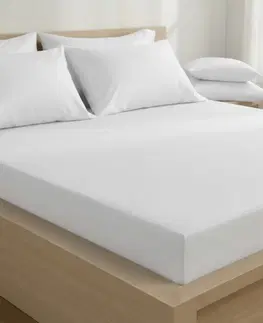 Plachty Kvalitex Saténové prestieradlo s gumou biela, 140 x 200 cm