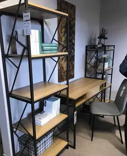 Regály ELSEN R3, nízky regál, dub, hnedá
