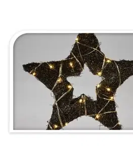 Vianočné dekorácie Vianočná LED hviezda Browee tmavohnedá, 30 LED 39 x 37 x 4 cm